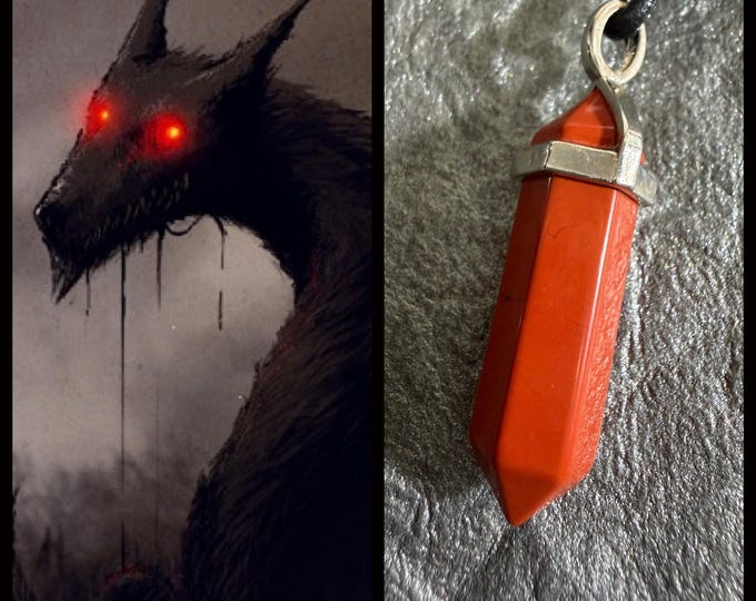 Female Hellhound "Lunera" Spirit Companion, Spirit Vessel Necklace, Tier 1