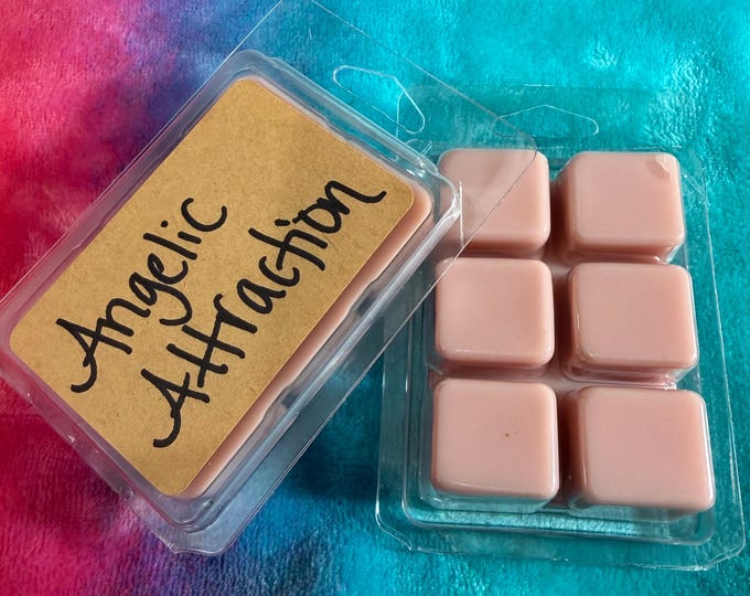 Angelic Attraction Intention Wax Melts, clear negative energy and attract Angels of light, Sandalwood scented, Enchanted Wax Melts, ONE pack