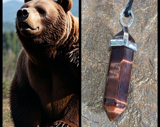 Brown Bear "Zizrar" Spirit Companion, Spirit Vessel Necklace, Tier 1
