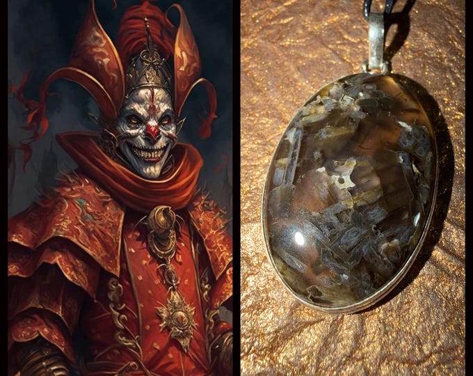 Evil Jester "Vagzec" Spirit Companion, Spirit Vessel Necklace, Tier 3