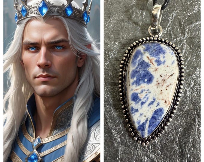 Ice Djinn King Spirit Companion "Mariok" (mare-ee-ock), Spirit Vessel Necklace, Tier 3