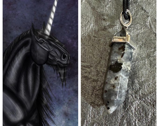 Black Artes Unicorn "Grento" Spirit Companion, Spirit Vessel Necklace, Tier 2