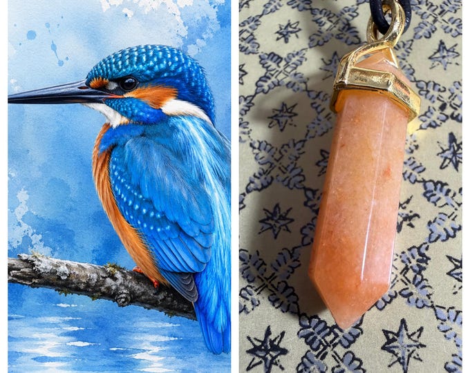 Kingfisher "Ferso" Spirit Companion, Spirit Vessel Necklace, Tier 2