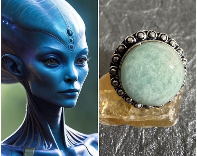 Female Arcturian Guide "Xelnimlia" (zell-nimm-lee-ah) Living Entity Companion, Spirit Vessel Ring, Tier 3