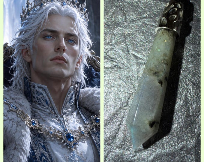 Ice Djinn King Spirit Companion "Locilnor" (low-sill-nor), Spirit Vessel Necklace, Tier 3