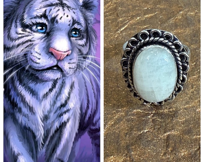 White Tiger Cub "Algop" Spirit Companion, Spirit Vessel Ring, Tier 1