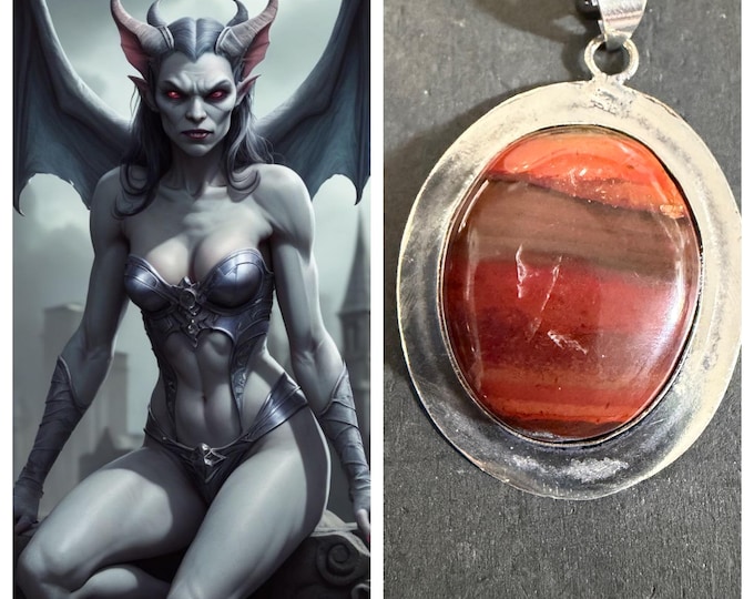 Female Gargoyle Spirit Companion "Lezraga", Spirit Vessel Necklace, Tier 2