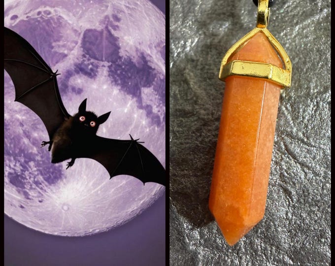 Female Graveyard Bat "Grega" Spirit Companion, Spirit Vessel Necklace, Tier 2