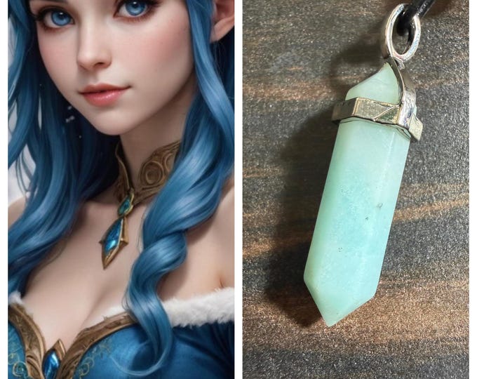 Female Winter Ice Elf "Zalka" Spirit Companion, Spirit Vessel Necklace, Tier 1