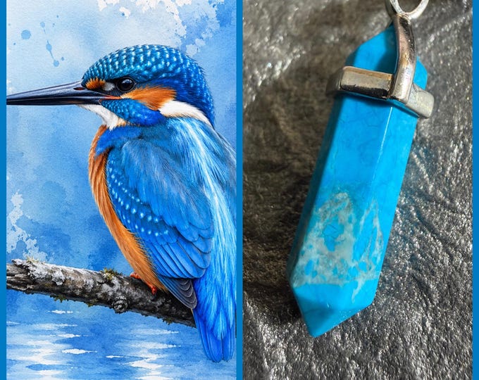 Kingfisher "Dorso" Spirit Companion, Spirit Vessel Necklace, Tier 2