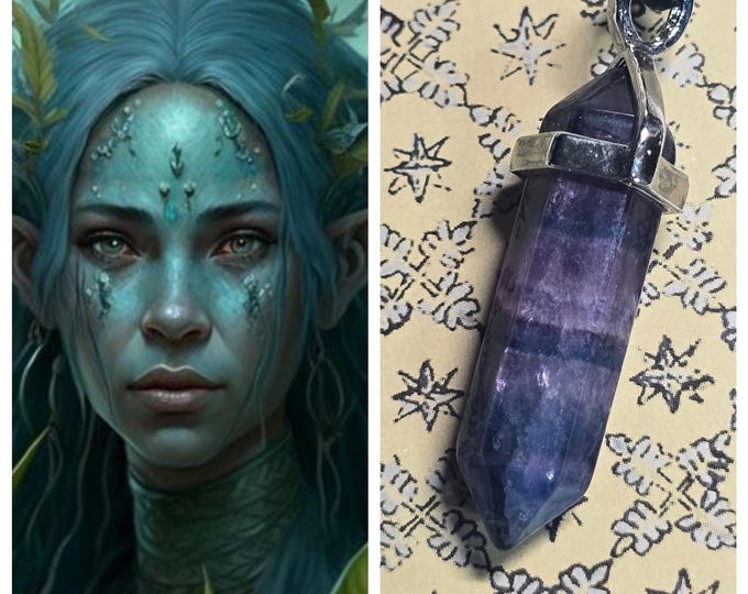 Undine Water Elemental "Simma" Spirit Companion, Spirit Vessel necklace, Tier 1
