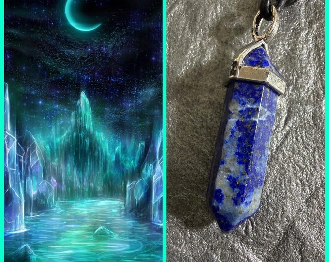 Crystal Glacier Dragon Nightscape Astral Realm Portal,PERSONAL astral realm for you AND your companions,Astral RealEstate,Enchanted Necklace