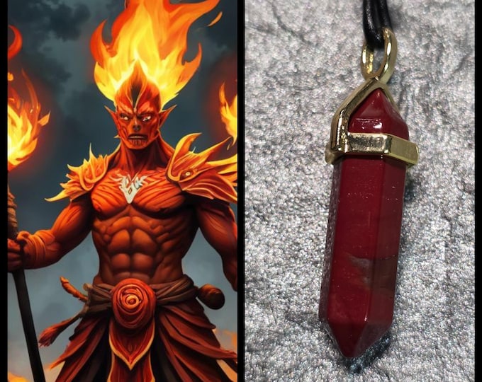 Fire Djinn "Salforic" Spirit Companion, Spirit Vessel Necklace, Tier 1