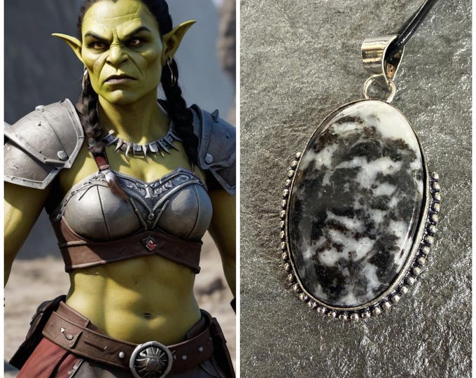 Female Orc "Atraga" Spirit Companion, Spirit Vessel Necklace, Tier 3