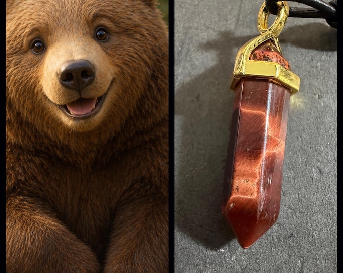 Brown Bear Cub "Soro" Spirit Companion, Spirit Vessel Necklace, Tier 1