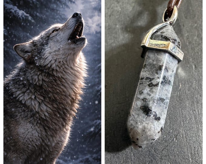 Female Gray Wolf "Zarta" Spirit Companion, Spirit Vessel Necklace, Tier 1