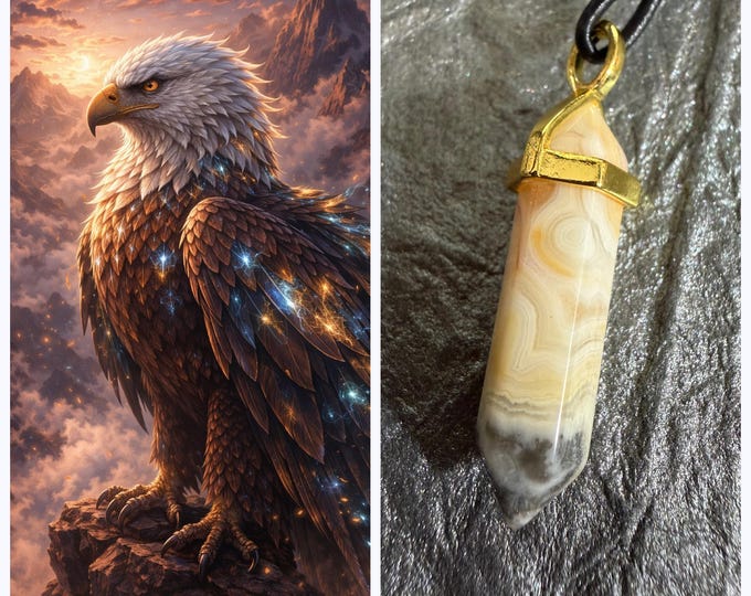 Gold Eagle "Kalro" Spirit Companion, Spirit Vessel Necklace, Tier 1