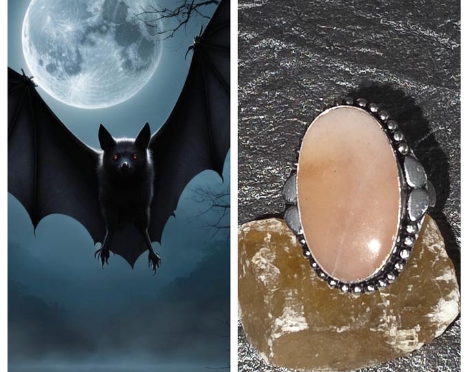 Female Graveyard Bat "Zelva" Spirit Companion, Spirit Vessel Ring, Tier 2