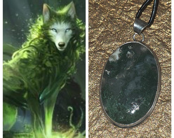 Earth Elemental Wolf "Argarus" (are-gahr-uss) Spirit Companion, Spirit Vessel Necklace, Tier 2
