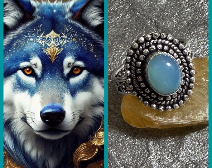 Nordic Royal Wolf Commander Spirit Companion "Rayrori" ( ray-roar-ee) Spirit Vessel Ring, Tier 3