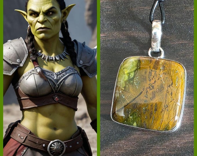 Female Orc "Molgrota" Spirit Companion, Spirit Vessel Necklace, Tier 3