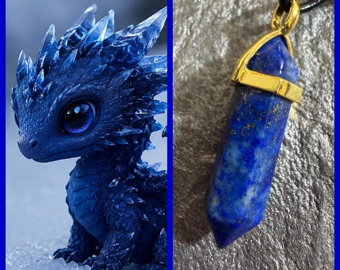 Baby Ice Dragon "Osalvo" Living Entity Companion, Spirit Vessel Necklace, Tier 2