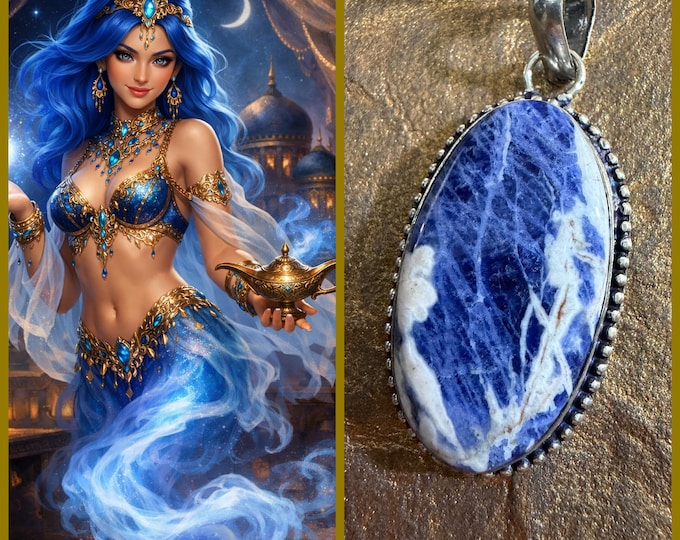Female Wish Granting Djinn "Tulrebbla" Living Entity Companion, Spirit Vessel Necklace, Tier 3