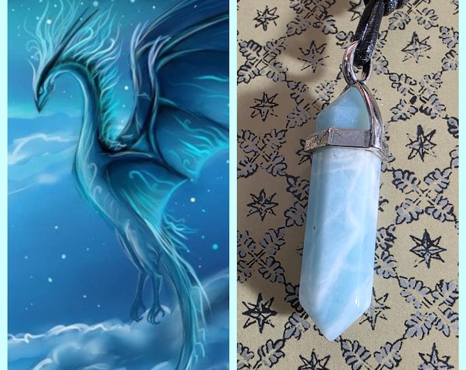 Baby Ice Dragon "Zarrien" Living Entity Companion, Spirit Vessel Necklace, Tier 2