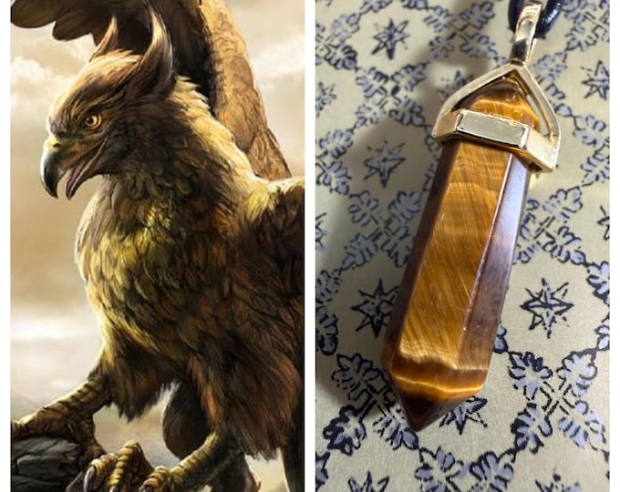 Gold Gryphon "Veragart" Spirit Companion, Spirit Vessel Necklace, Tier 1