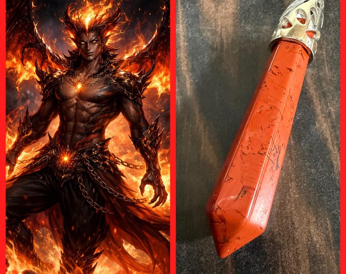 Fire Elemental Incubus "Zelniog" (zell-knee-ogg) Spirit Companion, Spirit Vessel Necklace, Tier 3