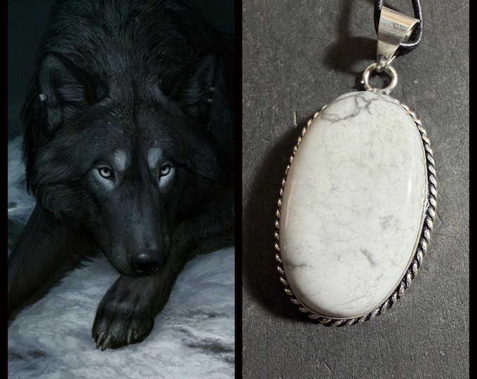 Female Black Wolf "Trenla" Spirit Companion, Spirit Vessel Necklace, Tier 2