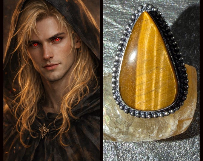 Sensual French Vampire King Spirit Companion "Lucas", Spirit Vessel Ring, Tier 3