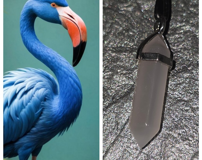 Blue Flamingo "Prilgo" Spirit Companion, Spirit Vessel Necklace, Tier 1