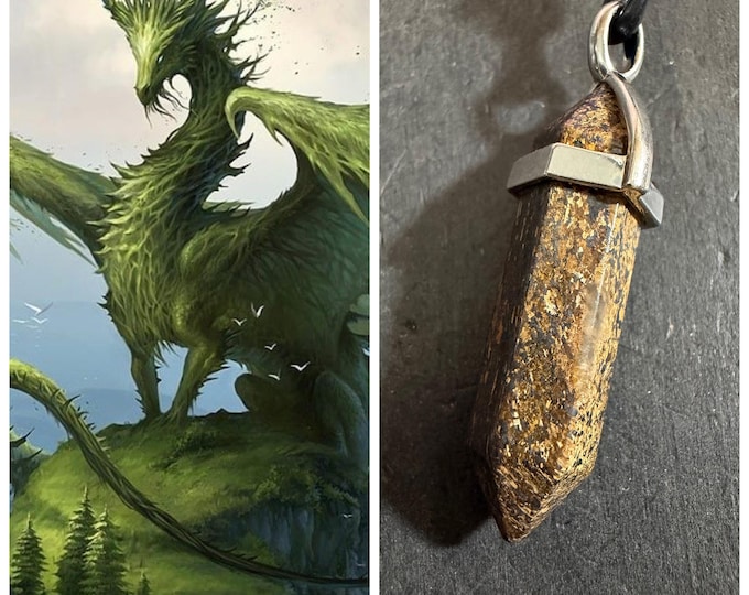 Female Earth Dragon "Aerga" (air-gah) Living Entity Companion, Spirit Vessel Necklace, Tier 1