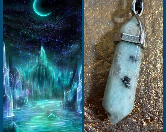 Crystal Glacier Dragon Nightscape Astral Realm Portal,PERSONAL astral realm for you AND your companions,Astral RealEstate,Enchanted Necklace