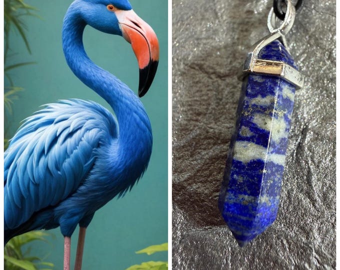 Blue Flamingo "Bilro" Spirit Companion, Spirit Vessel Necklace, Tier 1