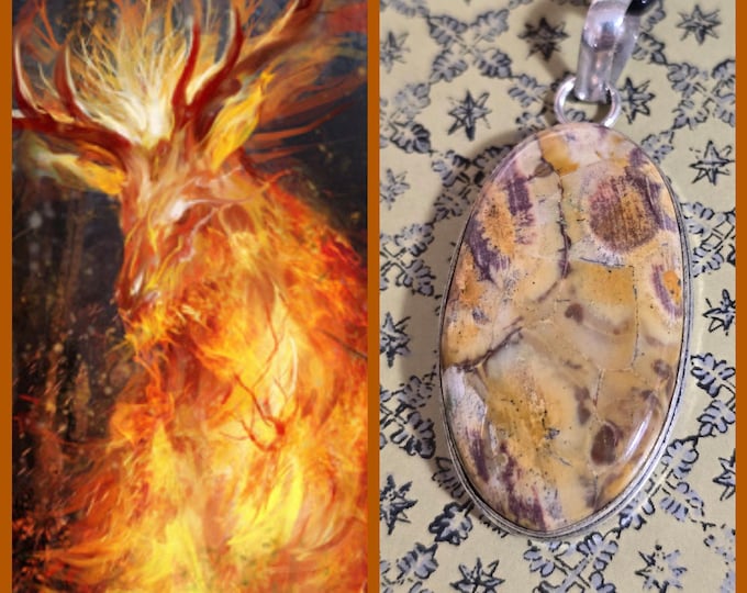 Forest Fire Elemental "Flamoric"(flay-more-ick) Spirit Companion, Spirit Vessel Necklace, Tier 2