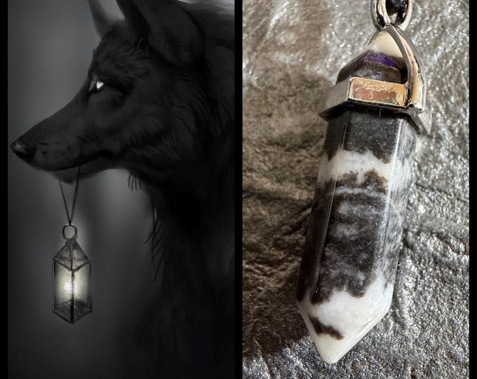 Black Wolf "Norgo" Spirit Companion, Spirit Vessel Necklace, Tier 2