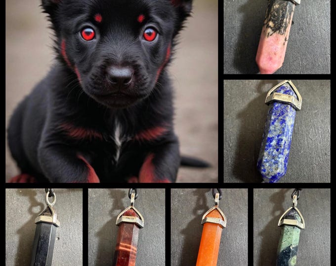 Hellhound Puppy Living Entity Companions, CHOOSE from 6 pups, Spirit Vessel Necklace, Tier 2