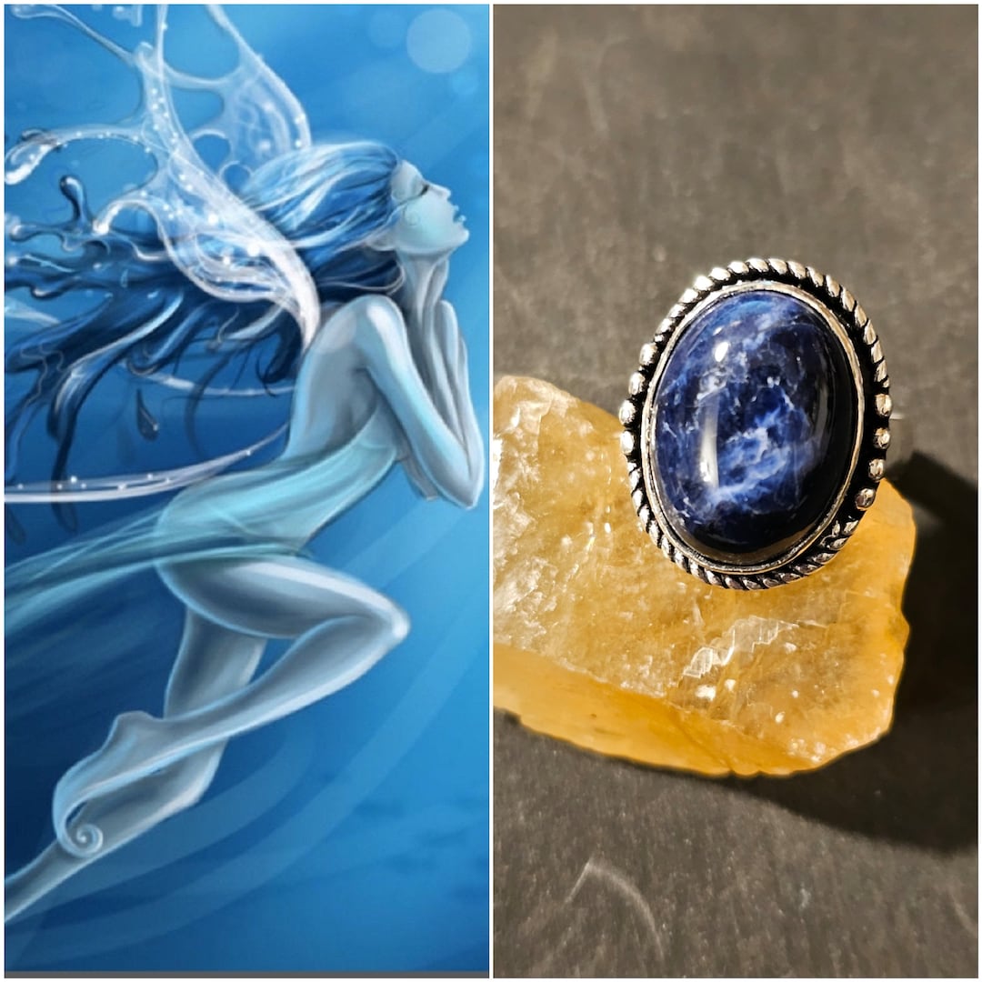 Undine Water Elemental Spirit Companion Spirit Vessel Ring Etsy