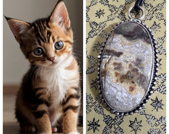 Tiny Kitten "Colter" Spirit Companion, Spirit Vessel Necklace, Tier 1