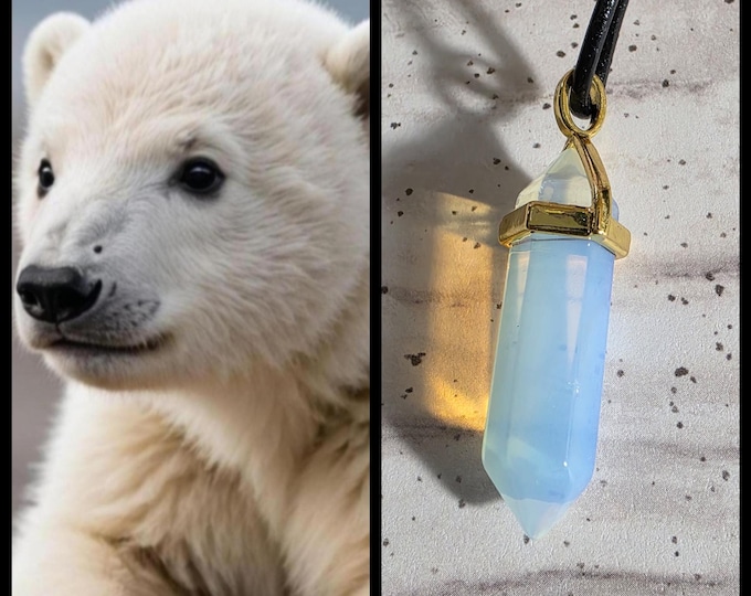 Polar Bear Cub "Simlo", Spirit Vessel Necklace, Tier 1