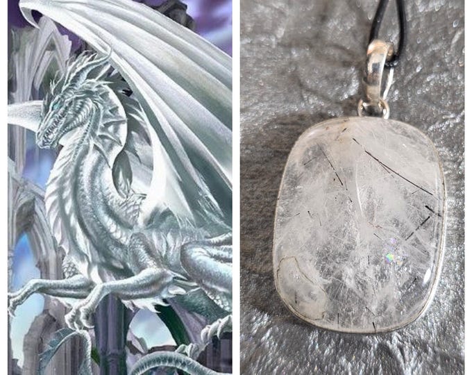Female Lunar Dragon "Lenaria" Living Entity Companion, Spirit Vessel Necklace, Tier 2