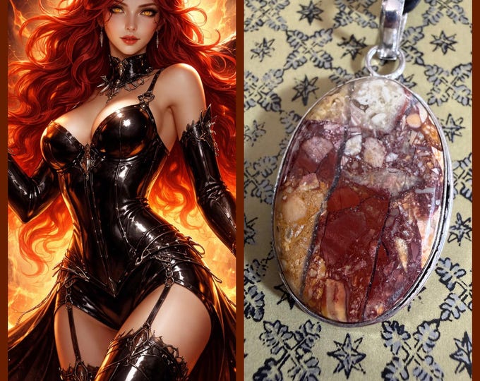 Fire Elemental Succubus Spirit Companion "Palfera", Spirit Vessel Necklace, Tier 3