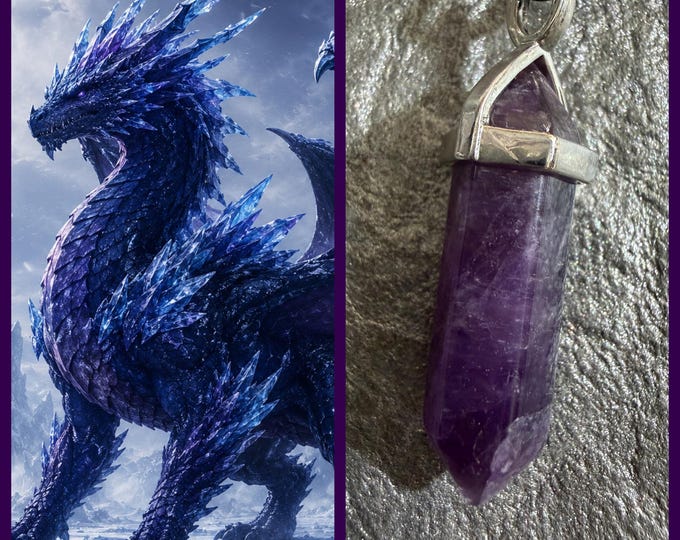 Ice Dragon "Sysero" (sigh-sair-oh) Living Entity Companion, Spirit Vessel Necklace, Tier 1