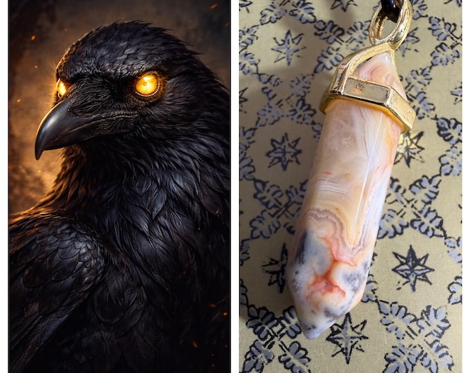 Female Raven "Fimla" Spirit Companion, Spirit Vessel Necklace, Tier 1