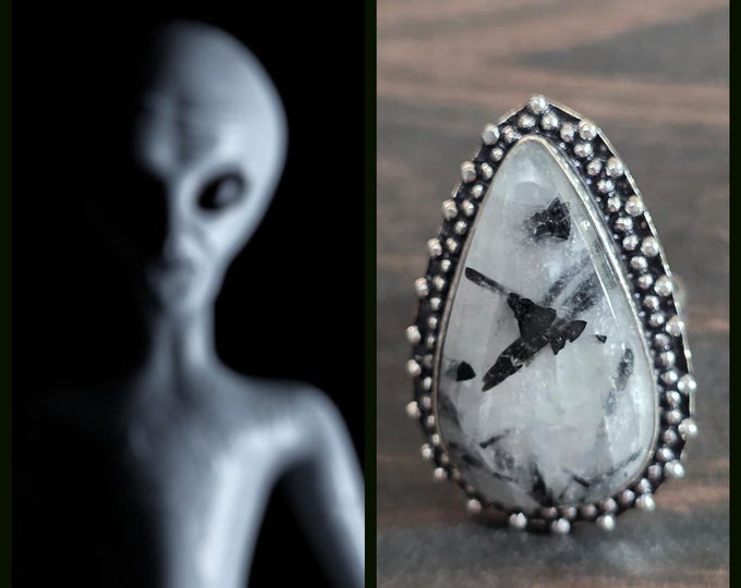 Alien Gray "Xorxalcix (zorr-zahl-sicks) Living Entity Companion, Spirit Vessel Ring, Tier 3