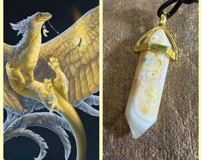 Female Sun Dragon "Lumia" Living Entity Companion, Spirit Vessel Necklace, Tier 1