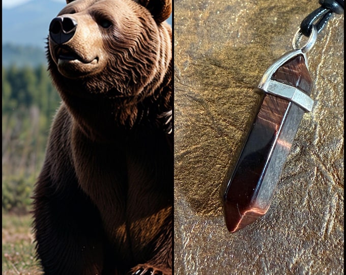 Brown Bear "Krelno" Spirit Companion, Spirit Vessel Necklace, Tier 1