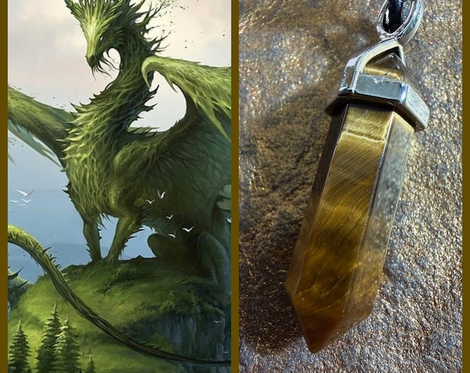 Female Earth Dragon "Fulga" Living Entity Companion, Spirit Vessel Necklace, Tier 1